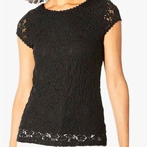 Karl Lagerfeld Black Lace Top. Size: Small